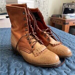 Vintage Tooled Laredo Lace-Up Boots